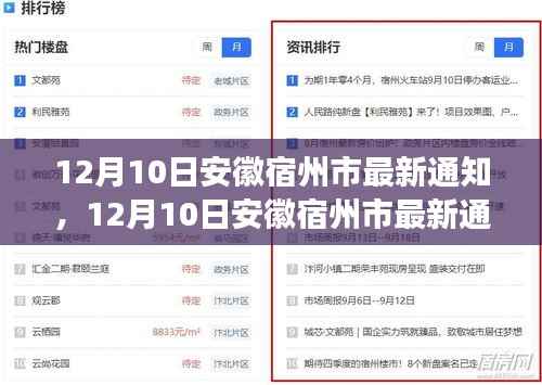安徽宿州市政策更新详解，12月10日最新通知与民众生活紧密相关事项解析